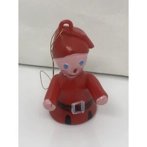 Vintage‎ Hard Plastic JSNY Hong Kong Christmas Ornament Elf 2" Hand Painted